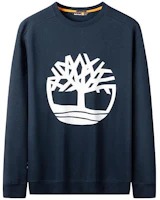 Timberland Outdoor Fleece Crewneck Sweatshirt Navy Blue Tree Logo A277C-U10 Timberland Outdoor Fleece Crewneck Sweatshirt Navy Blue Tree Logo A277C-U10
