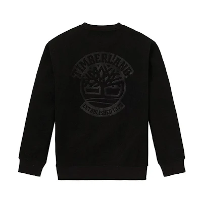 Timberland Outdoor Remix Fleece Crewneck Sweatshirt Black Unisex Logo Print A5USU-001