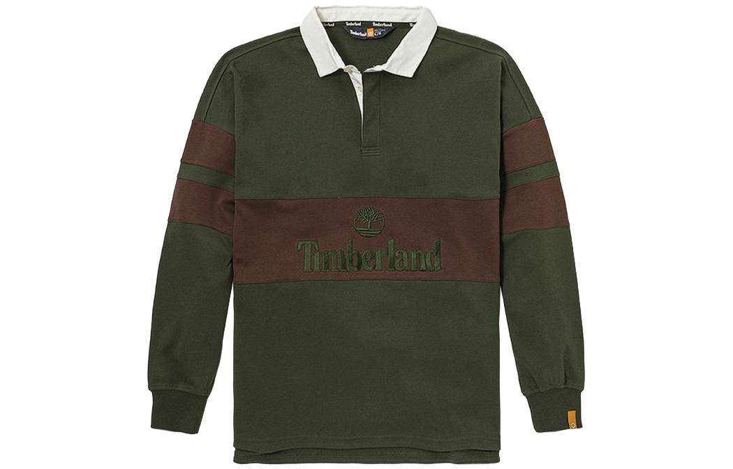 Timberland Outdoor Remix Logo Colorblock Long Sleeve Polo & Green Duffle Bag Unisex A5UTF-U31