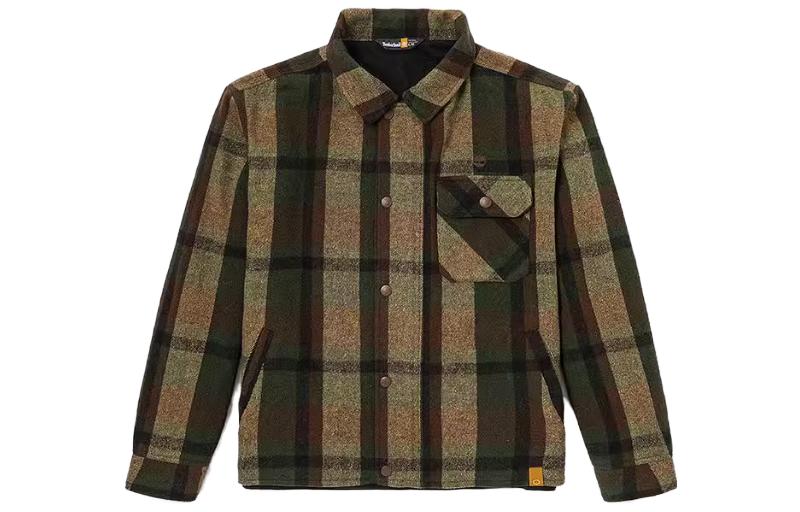 Timberland Outdoor Remix Retro Plaid Loose Fit Long Sleeve Shirt Green Unisex. A5UU3-U36