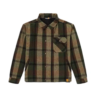Timberland Outdoor Remix Retro Plaid Loose Fit Long Sleeve Shirt Green Unisex. A5UU3-U36