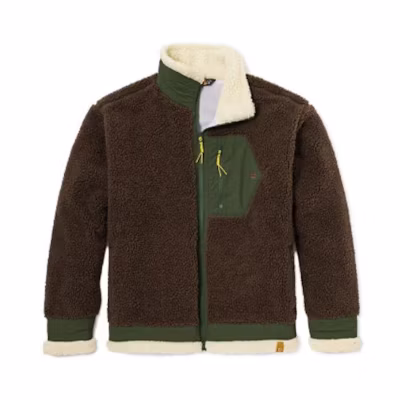 Timberland Outdoor Remix Unisex Brown Sherpa Fleece Jacket Casual Style A5UQY