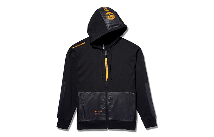 Timberland Patchwork Casual Sports Hoodie Jacket Black A2CFC-001