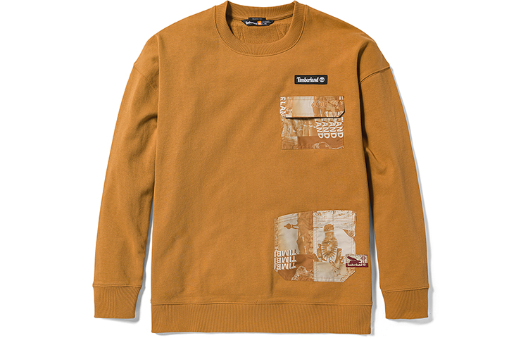 Timberland Pattern Patchwork Wheat Sweatshirt Unisex A6B5C-P47
