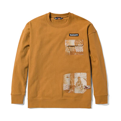 Timberland Pattern Patchwork Wheat Sweatshirt Unisex A6B5C-P47