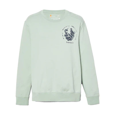 Timberland Patterned Green Crewneck Sweatshirt Unisex Casual Wear A65TD-Q43