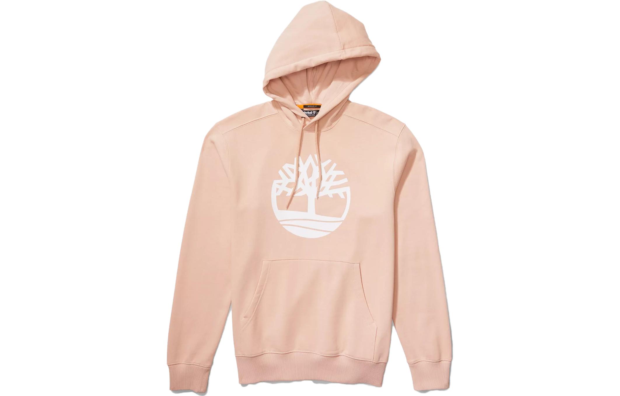 Timberland Pink Tree Logo Drawstring Pullover Hoodie A2BJH-662