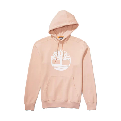 Timberland Pink Tree Logo Drawstring Pullover Hoodie A2BJH-662