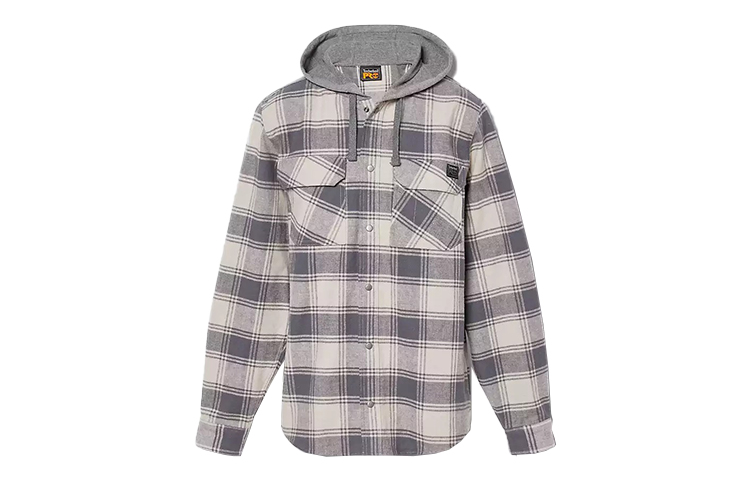 Timberland Plaid Patchwork Hooded Jacket Light Gray A64DD-E76