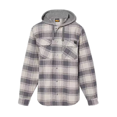 Timberland Plaid Patchwork Hooded Jacket Light Gray A64DD-E76