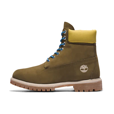 Timberland PRM 6 Inch Boots 'Olive Green Nubuck with Yellow Collar'