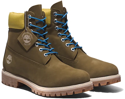 Botas Timberland Premium 6" 'Nobuck Verde Oliva con Collar Amarillo' A5NZM327 Shop Botas Timberland Premium 6" 'Nobuck Verde Oliva con Collar Amarillo' A5NZM327
