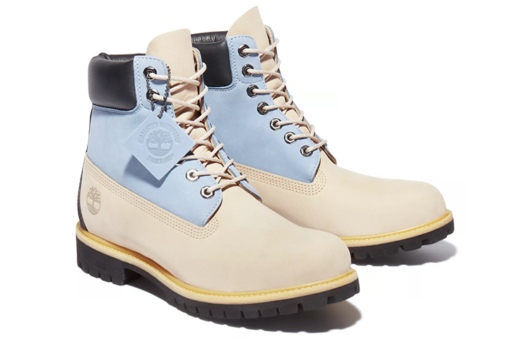 Shop Timberland添柏蘭 Premium 6吋 保暖防水馬汀鞋 米藍