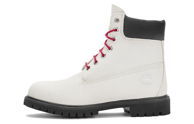Timberland Premium 6 Inch Boots 'White Nubuck with Red' A5S4G