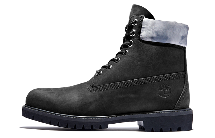 Timberland Premium 6 Inch Waterproof Boots 'Black Nubuck with Grey Camo Collar' A2NCJ001
