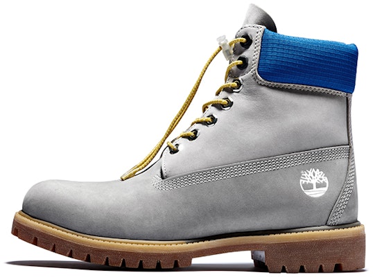 Timberland Premium 6 Inch Waterproof Boots 'Grey with Blue Collar' A2N9PD52 Buy Timberland Premium 6 Inch Waterproof Boots 'Grey with Blue Collar' A2N9PD52