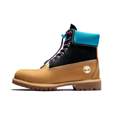 Timberland PRM 6 Inch Waterproof Boots 'Wheat Nubuck with Black and Blue Collar'