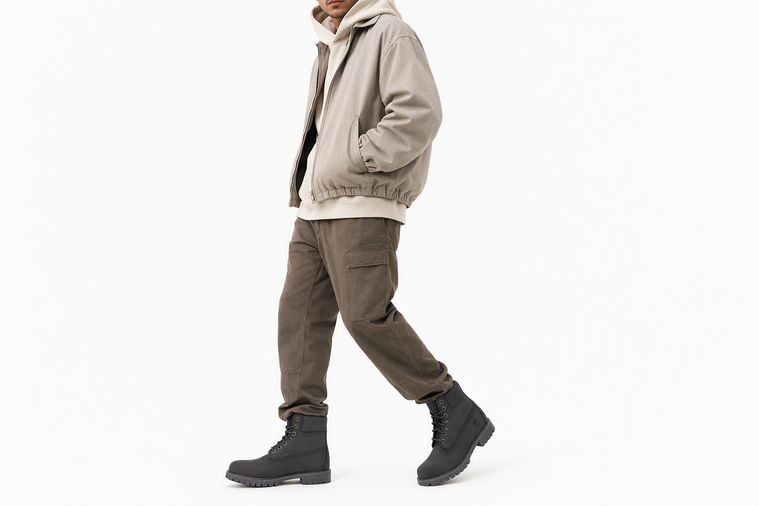 Order Sepatu Boots Anti Air Timberland Premium 'Abu-abu Gelap Nubuck' A5RBMW