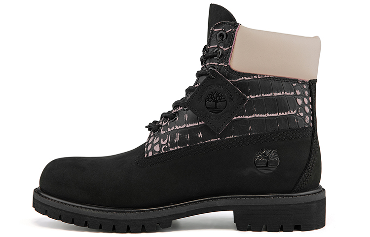 Timberland Premium Waterproof Wide Fit Boot 'Black Nubuck with Pink' A2JCKW