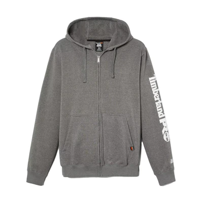 Timberland Printed Logo Hoodie Jacket in Dark Charcoal Gray A235X-AB0