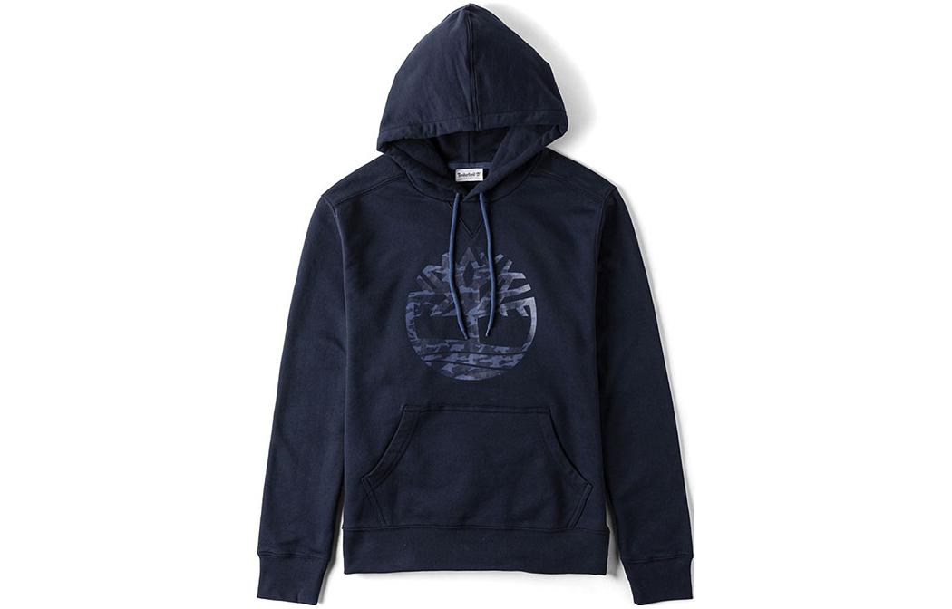 Timberland Pullover Hoodie with Drawstring in Deep Navy Blue A1NH6433