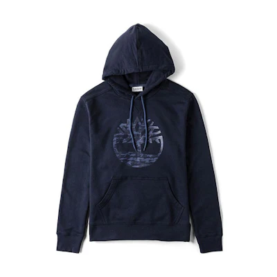 Timberland Pullover Hoodie with Drawstring in Deep Navy Blue A1NH6433