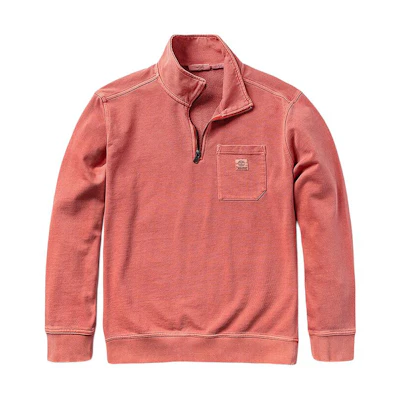 Timberland Pullover Sweatshirt Chili Red with Solid Logo and Stand Collar A42MF-EG6