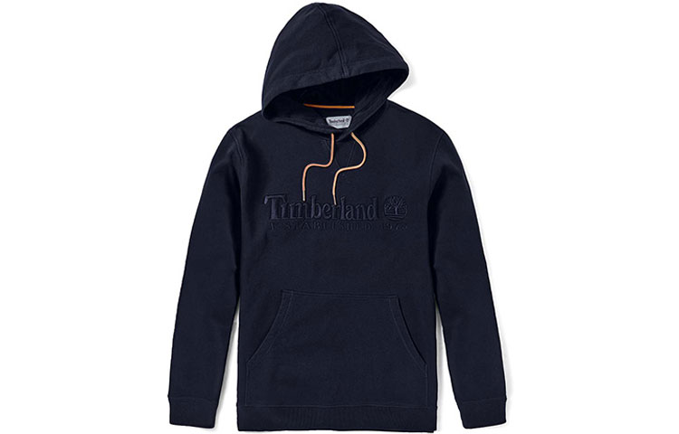 Timberland Pullover Sweatshirt with Embroidered Logo in Deep Navy Blue A2EZX-433
