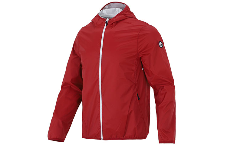 Timberland Red Hoodie Jacket with Sleeve and Shoulder Tree Logo A1OM4-R09
