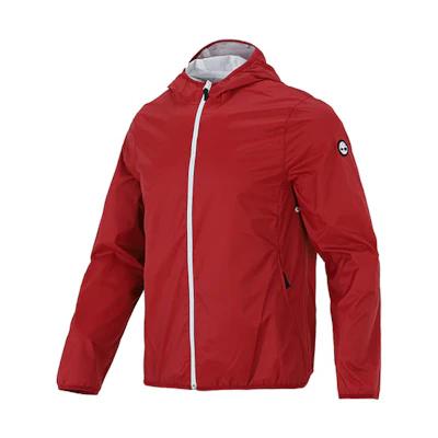 Timberland Red Hoodie Jacket with Sleeve and Shoulder Tree Logo A1OM4-R09