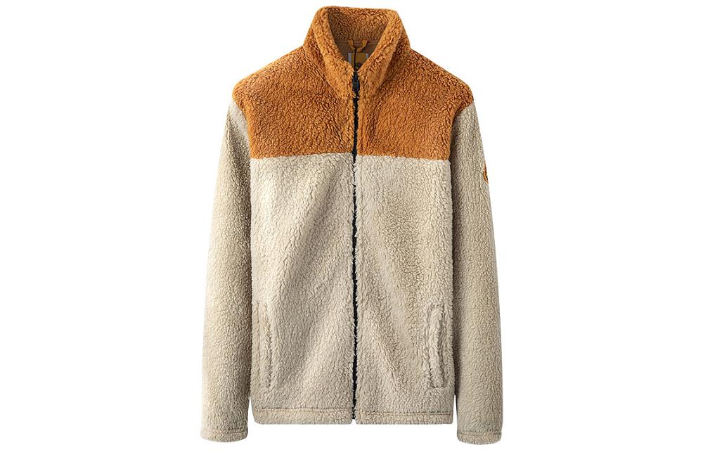 Timberland Retro Colorblock Logo Zip Jacket in Khaki A43P2-DB2