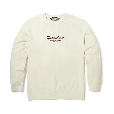 Timberland Retro White Unisex Crewneck Sweatshirt Casual Fleece A6K5D-CM9