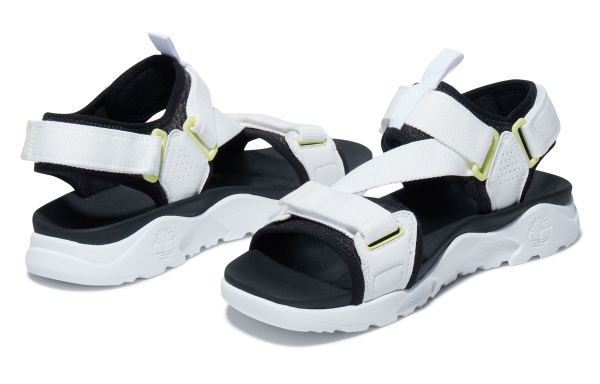 Shop Timberland Ripcord Double-Strap Sandals 'White Black' A2ADP100