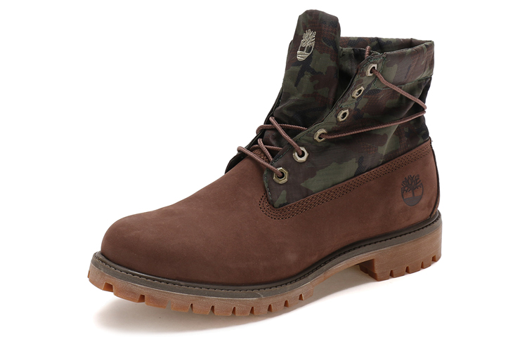 Timberland Roll Top Mid-Top Boots 'Brown Green Camouflage Print' A1UCN243