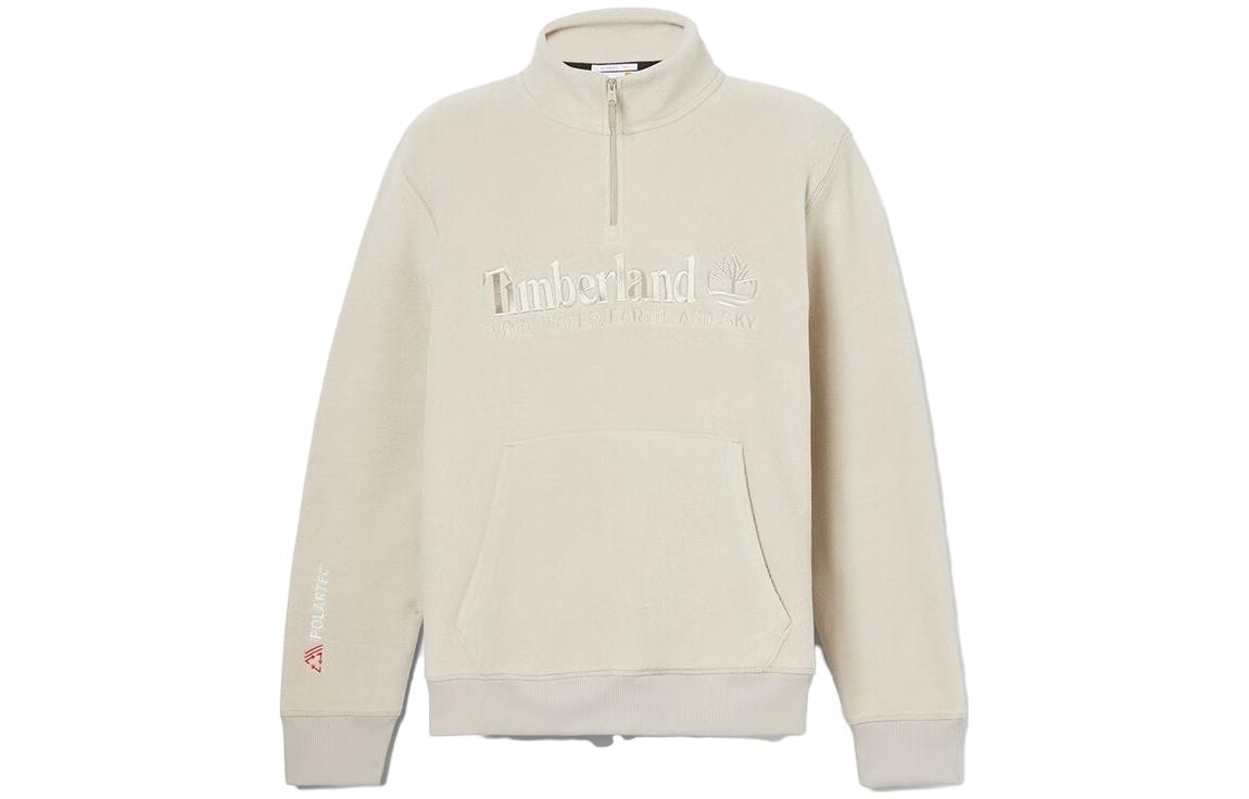 Timberland Sand Fleece Sweatshirt with Logo Print - Outdoor Casual Wear A2NRK-CY2