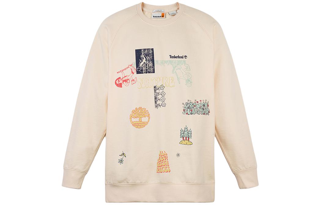 Timberland Smoke White Printed Crewneck Casual Long Sleeve Sweatshirt Unisex A2R18-V04