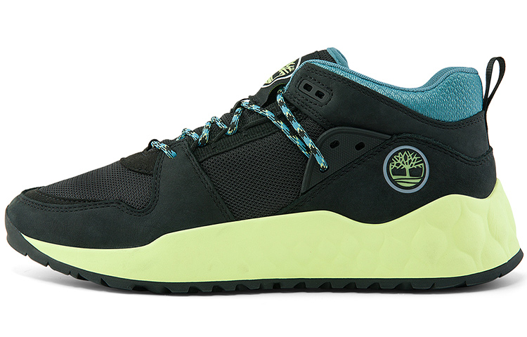 Timberland Solar Wave Mixed-Media Sneakers 'Black Nubuck with Lime' A2B12W