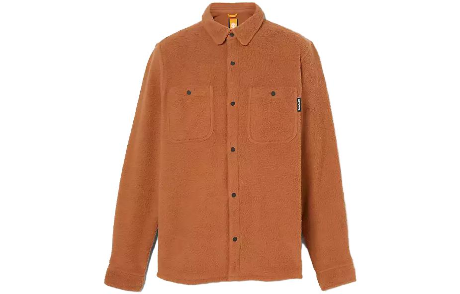 Timberland Solid Brown Long Sleeve Button-Up Jacket A5VHH-K43