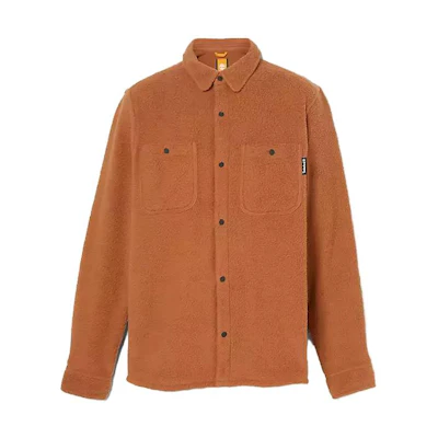 Timberland Solid Brown Long Sleeve Button-Up Jacket A5VHH-K43