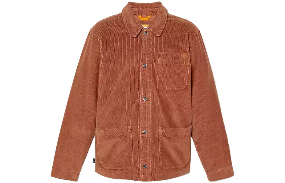 Timberland Solid Button-Up Collar Jacket Burnt Ochre A6FZ5-K43