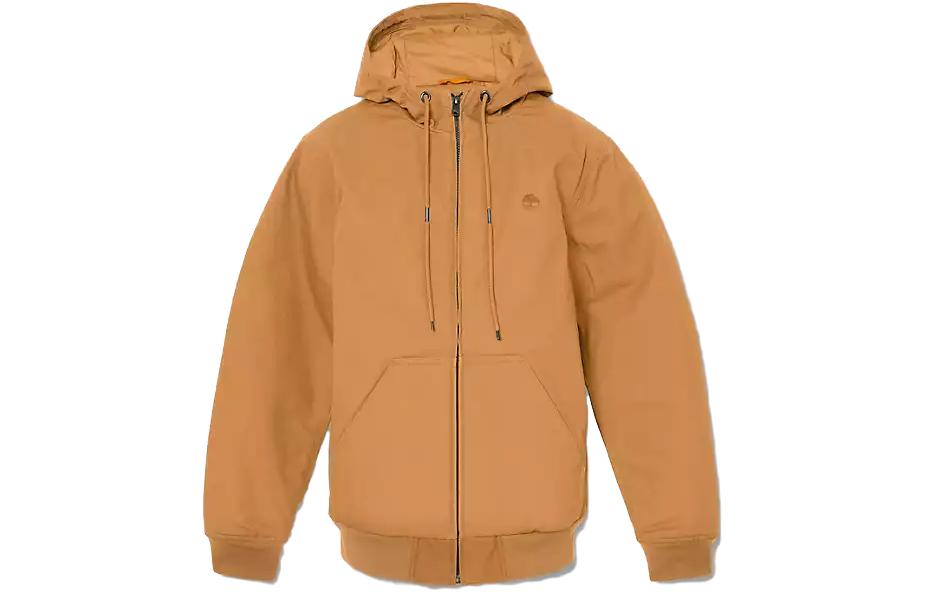 Timberland Solid Color Full-Zip Hoodie Jacket in Wheat A6SRZ-P47