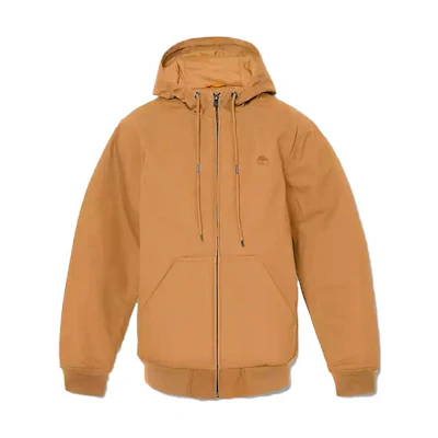 Timberland Solid Color Full-Zip Hoodie Jacket in Wheat A6SRZ-P47