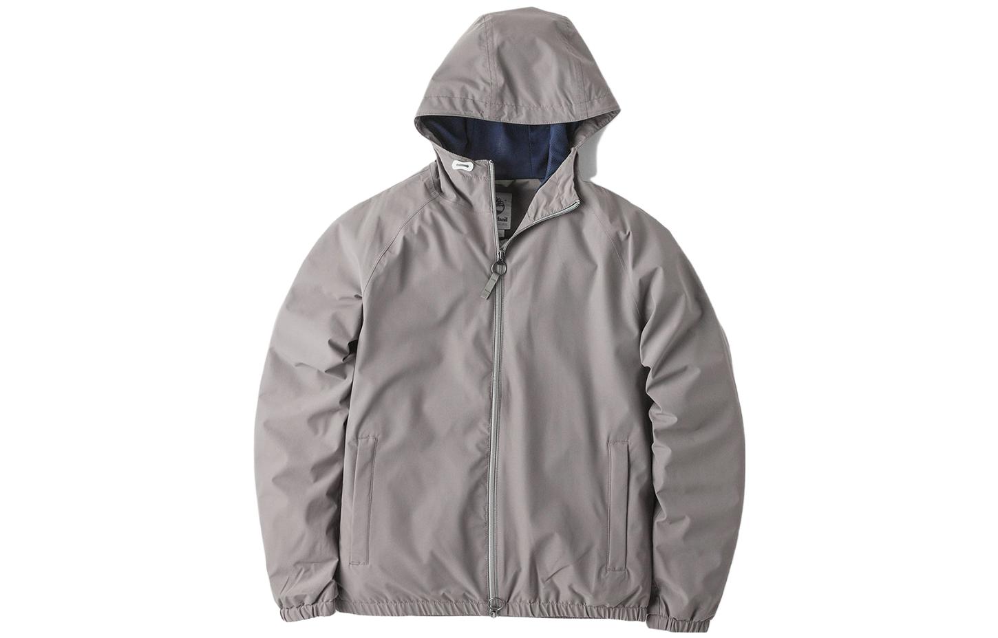 Timberland Solid Color Grey Hooded Casual Jacket A1LRG-037