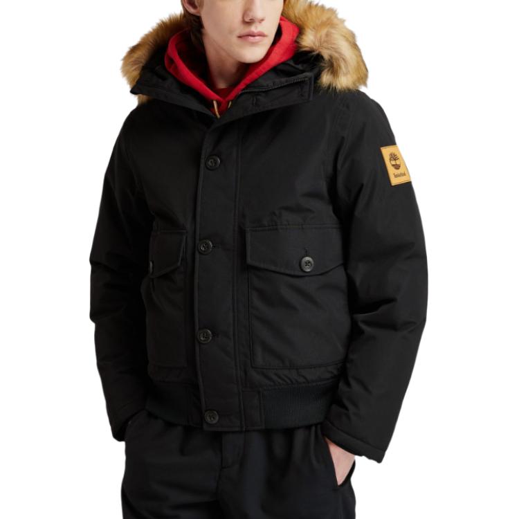 Timberland Solid Color Hooded Zip Jacket Black TB0A22WD-001