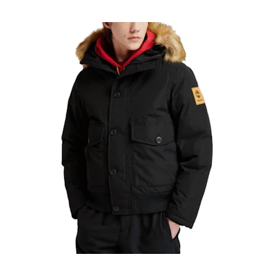 Timberland Solid Color Hooded Zip Jacket Black TB0A22WD-001