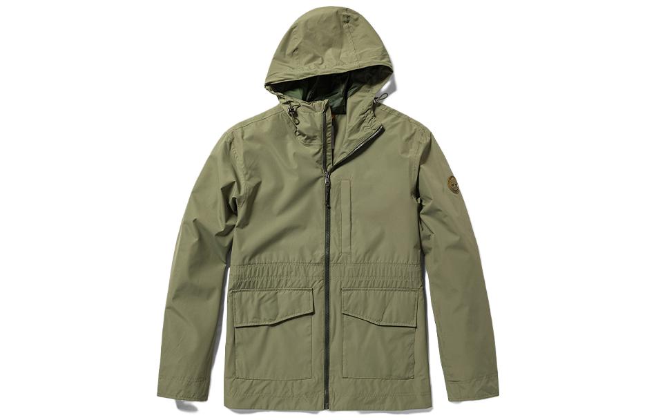 Timberland Solid Color Hooded Zip Jacket Cassel Green A2EQT-590