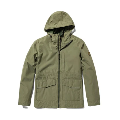 Timberland Solid Color Hooded Zip Jacket Cassel Green A2EQT-590