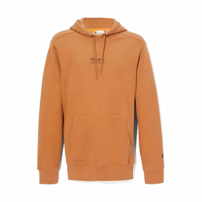 Timberland Solid Color Letter Print Kangaroo Pocket Hoodie Brown Unisex A5UF5-P47