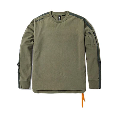 Timberland Solid Color Relaxed Crewneck Sweatshirt Green A2CFN-590