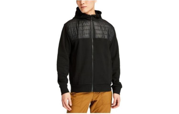 Timberland Solid Color Zip-Up Hoodie Black A43AR-001